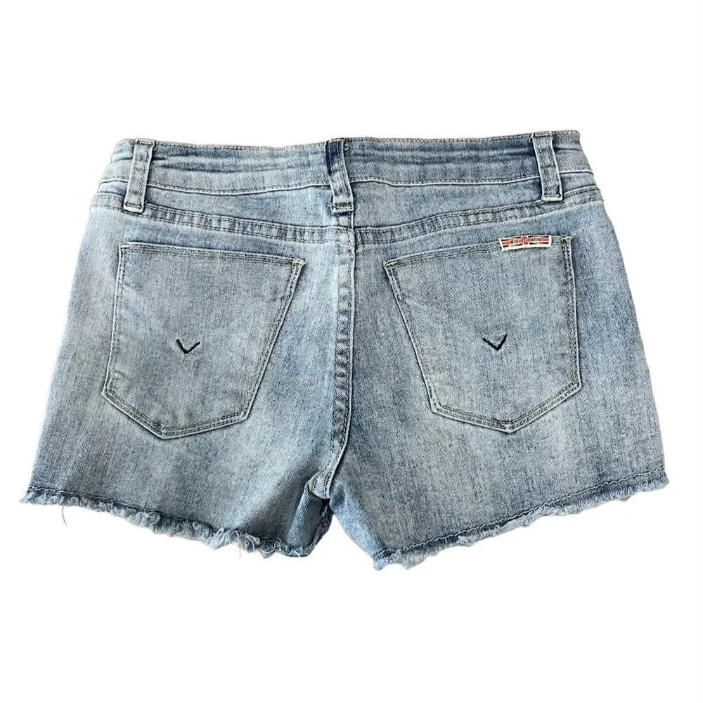 HUDSON Jeans Boho Denim Embroidered Frayed Hem Shorts Girls 14